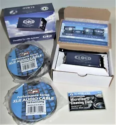 Cloud Microphones Cloudlifter CL-1 Mic Activator & 2 10ft VidPro XLR Audio Cables & Microfiber Cleaning Cloth.  New in...