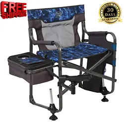 Timber Ridge Fishing Director’s Chair. Small Zipper Pocket on the Side of the Chair. Adjustable Legs Allows Ideal,...