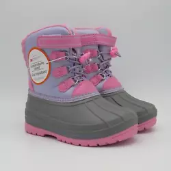 Wonder Nation Toddler Girls Insulated Winter Duck BootsBoot Staps with Adjustable LacesWaterproof BottomEasy...