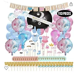 Gender Reveal Party Supplies (113 Pieces) Boy Girl Baby Shower Decorations New*. 🍼This is the most memorable day of...