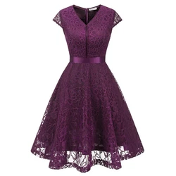 Whether you are dressing for a wedding party, prom, cocktail party or other formal party, this sophisticated short lace...