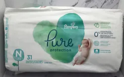 Pampers Pure Protection Size Newborn (N) Diapers 31ct NEW In Package.