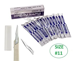 ITEM: 10 DISPOSABLE STERILE SURGICAL SCALPELS # 11 WITH PLASTIC HANDLE. 10 DISPOSABLE STERILE SURGICAL SCALPELS #11...