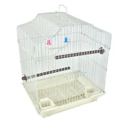 H 14.5’’ x W 11.5’’ x L 9’’ small parakeet bird cage features with 0.4’’ bar spacing to keep your birds...