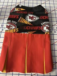 NFL Kansas City Chiefs Cheerleader Dress for Small Dog. This little girl will be the envy of the neighborhood. Dress...