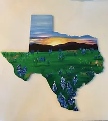 This stunning Texas Landscape is a one-of-a-kind. It is acrylic on wood and finish coated with a polyurethane to...