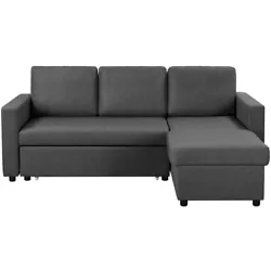 【Wood & Metal Construction】The reversible sectional sofa is crafted from a sturdy plywood frame, polyester...