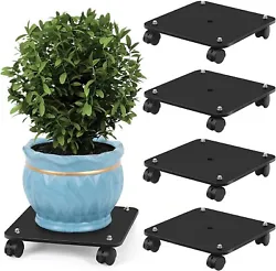 【360° Rotated Universal Wheels】This potted plant mover is equipped with 360 degree plastic wheels (2 lockable)...