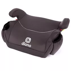 NEW DIONO SOLANA NO LATCH BACKLESS BOOSTER SEAT 40-120LBS W  CUP HOLDERS   BLACK / CHARCOAL   BOX IS OPEN AND TAPED...