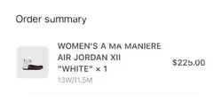 Size 11.5 - Jordan 12 Retro x A Ma Maniere White 2023.