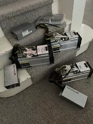 3 X Bitmain Antminer S9 13.5T SHA256 comes with 3 PSUs & Extra Hashboard. 2 with braiinsOS are tested working for 48...