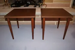 Simple small tables in great shape. Not for extremely heavy items. Clean lines. Each table weighs 5.5 pounds.