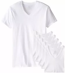 Fruit of the Loom Mens Tucked V-Neck T-Shirt 5-PACK (White, 3X-Large)