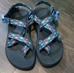 Blue and black stappy sandals from the chaco cloud line. excellent condition. my daughter only used them once so they...