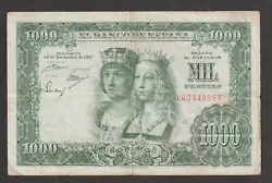 ESPAGNE : Billet de 1000 pesetas du 29-11-1957.