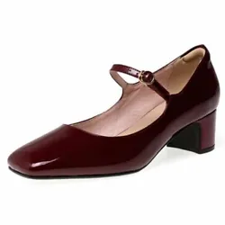 Toe Shape: Round Toe. Pump Type: Mary Janes. Heel Type: Square heel. Closure Type: Buckle Strap. Platform Height:...