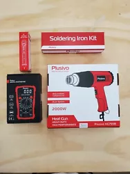 1. Pulsivo Multimeter kit 2. Pulsivo Heat Gun kit  3. Pulsivo Soldering Iron kit 4. Pulsivo AC Voltage Tester kit  All...