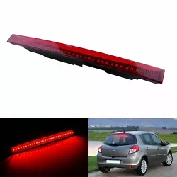 Descriptif:   *1x LED arrière lentille rouge Objectif feu de stop freinage de haut niveau pour Renault Clio II...
