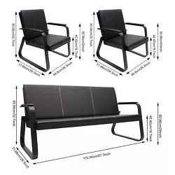 Description This combination of guest chairs is decorated with high-quality black PVC, providing a comfortable...