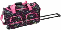 Travel in style with this great soft-sided rolling duffle bag. Bag features a heavy duty polyester construction. Made...