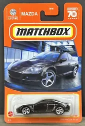 This Matchbox car is a 2004 MAZDA RX-8 in black color. It belongs to the Matchbox Basic Cars series and is brand new,...