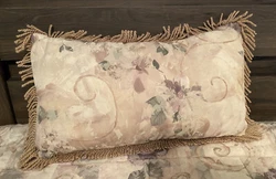 Croscill Discontinued Chambord Cassis Fringe Throw Pillow 22” Amethyst Floral.