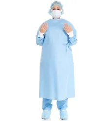 Halyard Basics Surgical Gown. Halyard Model Sterile By Ethylene Oxide. Exam Gown Size XL. Gown Color Blue.