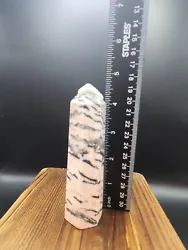 This beautiful crystal wand is crafted from natural pink zebra jasper, offering a unique and striking addition to any...