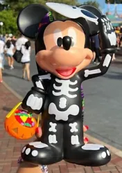Disney Parks 2023 Happy Halloween Mickey Mouse Skeleton GITD Light-Up Popcorn Bucket. Condition is New. Shipped with...