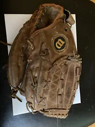 Wilson A2234 Ron Guidry RH Pro Style Brown Leather Baseball Glove. Good condition but shows signs of wear and tear...