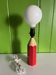 Pop art, Wooden red pencil lamp base. Shade & bulb not included.