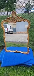 Vtg Mid Century LARGE Ornate SYROCO Style Gold Designs Wall Decor MIRROR.