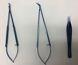 Precision Dental Instruments Set Of 3 Titanium Surgical Instruments, 12 cm tissue forceps, 30 degree E/W 18 cm...