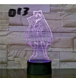 Sailor Moon 7 Color Touch Control LED USB Night Light 3D Lamp Anime Collectible.