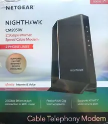 Netgear Nighthawk CM2050V 2.5Gbs Internet Speed Cable Modem supports Xfinity.