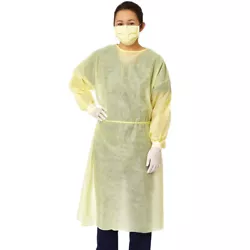 100ct/Case Disposable Waterproof Isolation Gown 40GSM w/ Knit Cuff & Waist Ties. Knit cuff, waist ties ensure that...