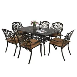 The chairs fit perfectly around the table for backyard family dining, picnics, or lounging poolside with friends, match...