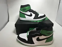 Nike Jordan 1 Retro High OG Lucky Green. Color: Black/ Lucky Green- White. - DENTS OR SLIGHT BOX DEFORMITY.