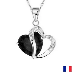 Pendentif coeur : 1,5cmX2cm. Type de collier: Colliers à pendentif. Matériel: cristal. Bijoux fantaisie.