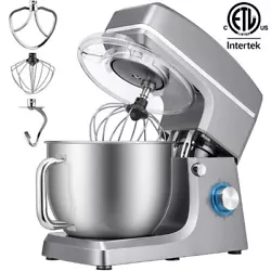 7.5 Quart Stand Mixer, 660W 6-Speed Tilt-Head Kitchen Electric Food Mixer with Beater, Dough Hook and Wire Whip. Rated...