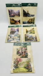  Thomas Kinkade 3D Stickers Painter of Light ColorBok Lot of 5. 5 packages, 2 stickers per package. Garden Gates,...