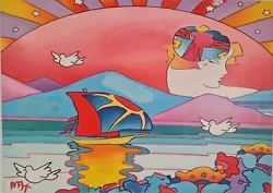 Peter Max. Handmade acrilyc painting on canvas. Size Cardboard: 70cm x 50cm. Otherwise, style, subject and signature...