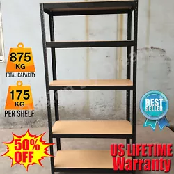 5 Tier Garage Shelves Shelving Unit Racking Boltless Heavy Duty Storage Shelf. This steel shelving rack is perfect for...
