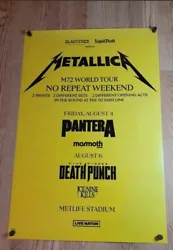 METALLICA RARE INDUSTRY PROMOTER CONCERT POSTER M72 WORLD TOUR METLIFE 24X36.  INDUSTRY  PROMOTER CONCERT POSTERS ARE...
