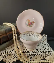 Beautiful EB Foley England Bone China Teacup & Saucer V2837 Light Pink with Flowers & Gold Trim, the saucer has...