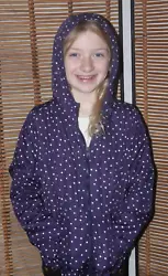 ADORABLE NAVY BLUE POLKA DOT LINED RAIN COAT WITH HOOD. EEEUC YOU MAY THINK IT WAS NEW. I am more than happy to answer...