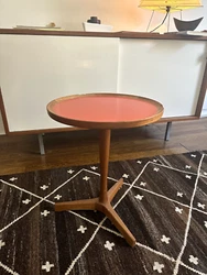 Hans Andersen Occasional Table. Teak and Formica Top in RED. a very rare version of this table. Table is still...