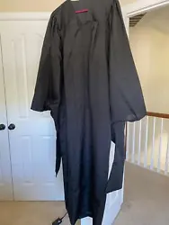 Graduation Master Cap and Gown Black Unisex. size 51 (fit 5’6”-5’8”).