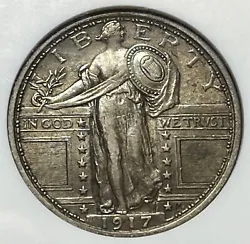 Grade: Grading is an art, not a science. Up for sale is a nice example of a 1917-P Type 1 Standing Liberty Quarter....