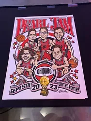 PEARL JAM POSTER CHICAGO BULLS BASKETBALL 9/5/2023 AMES BROS (1A). Shipped with USPS Priority Mail.